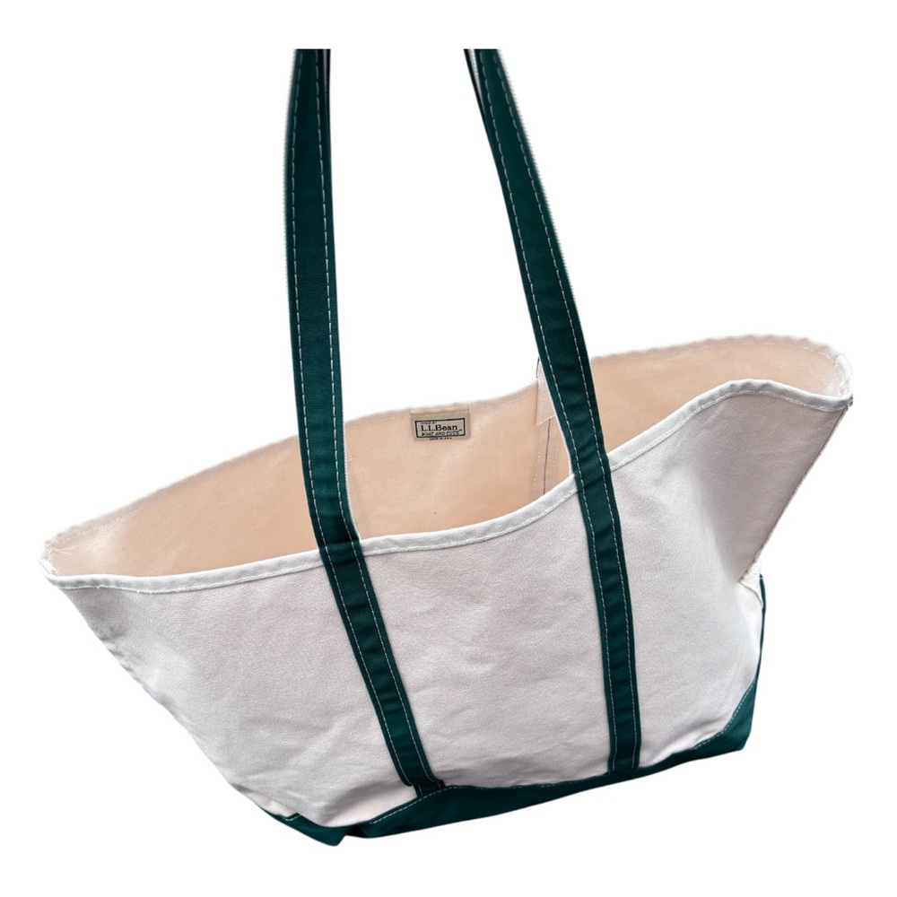 L.L. Bean White and Green Tote Bag